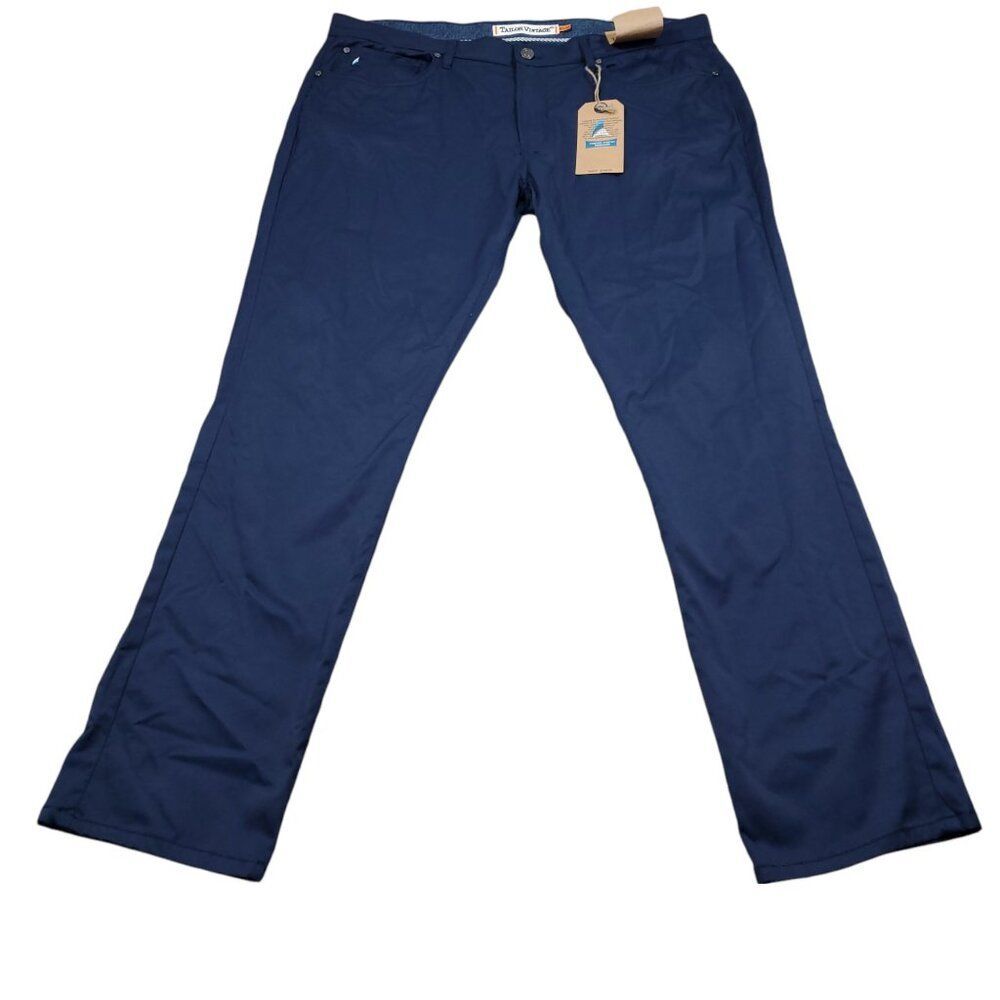 Tailor Vintage New Canaan Slim Fit Comfort Stretch Waist Pants Navy Blue 40x32